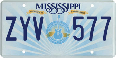 MS license plate ZYV577