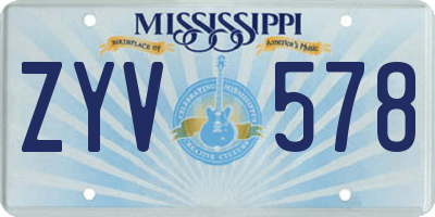 MS license plate ZYV578