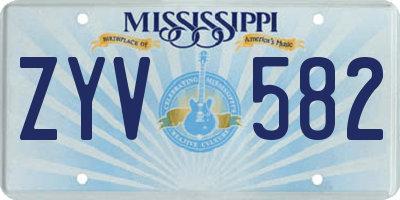 MS license plate ZYV582
