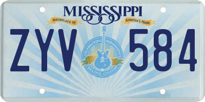 MS license plate ZYV584