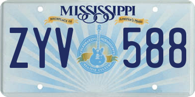 MS license plate ZYV588