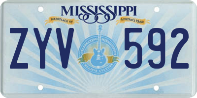 MS license plate ZYV592