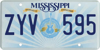 MS license plate ZYV595