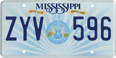 MS license plate ZYV596