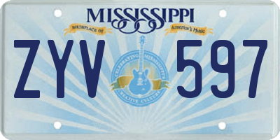MS license plate ZYV597