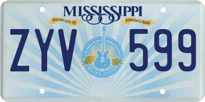 MS license plate ZYV599