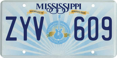 MS license plate ZYV609