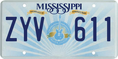 MS license plate ZYV611