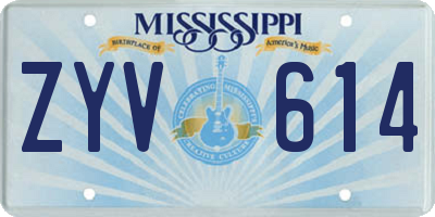 MS license plate ZYV614