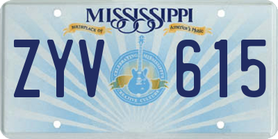 MS license plate ZYV615