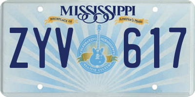 MS license plate ZYV617