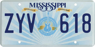 MS license plate ZYV618