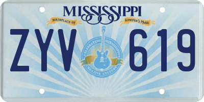 MS license plate ZYV619