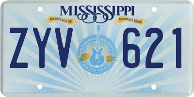 MS license plate ZYV621