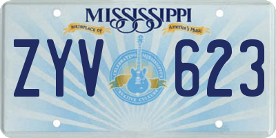 MS license plate ZYV623