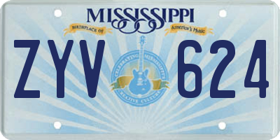 MS license plate ZYV624