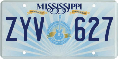 MS license plate ZYV627