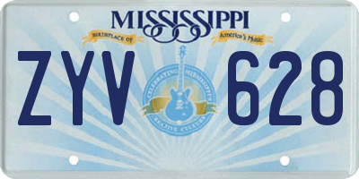 MS license plate ZYV628