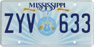 MS license plate ZYV633