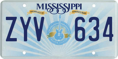 MS license plate ZYV634