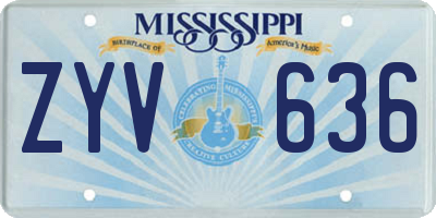 MS license plate ZYV636