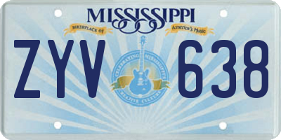 MS license plate ZYV638