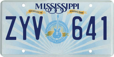 MS license plate ZYV641