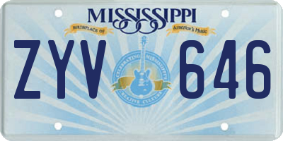 MS license plate ZYV646