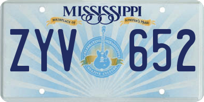 MS license plate ZYV652