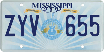 MS license plate ZYV655