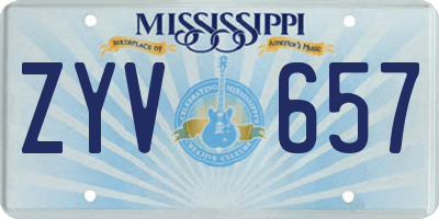 MS license plate ZYV657