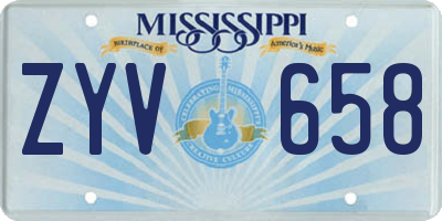MS license plate ZYV658