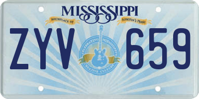 MS license plate ZYV659