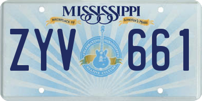 MS license plate ZYV661