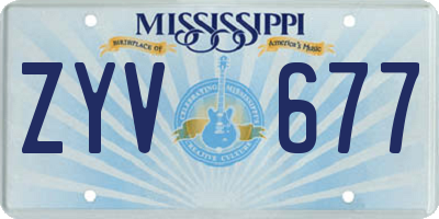 MS license plate ZYV677