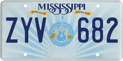 MS license plate ZYV682