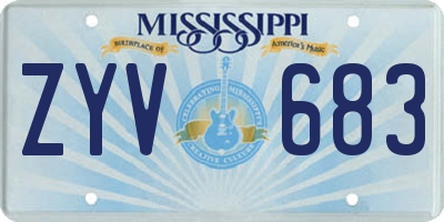 MS license plate ZYV683