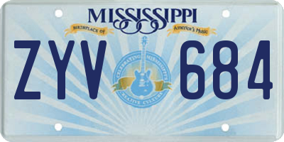 MS license plate ZYV684