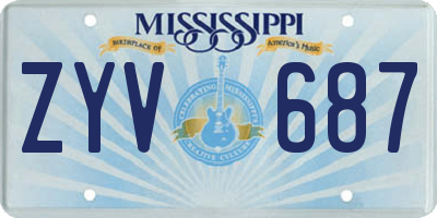 MS license plate ZYV687