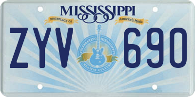 MS license plate ZYV690