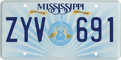 MS license plate ZYV691