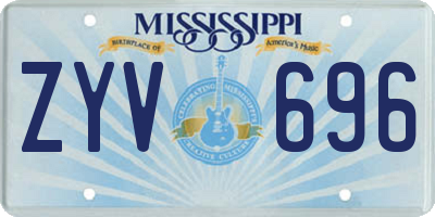 MS license plate ZYV696