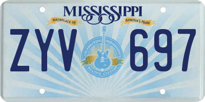 MS license plate ZYV697