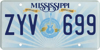 MS license plate ZYV699