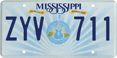 MS license plate ZYV711