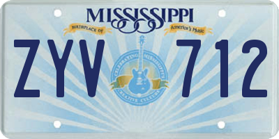 MS license plate ZYV712