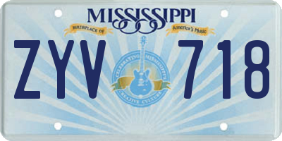 MS license plate ZYV718