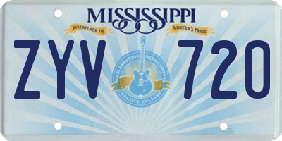 MS license plate ZYV720