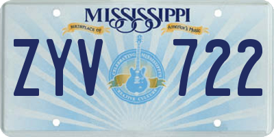 MS license plate ZYV722