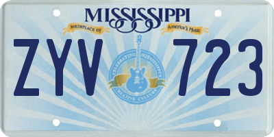 MS license plate ZYV723